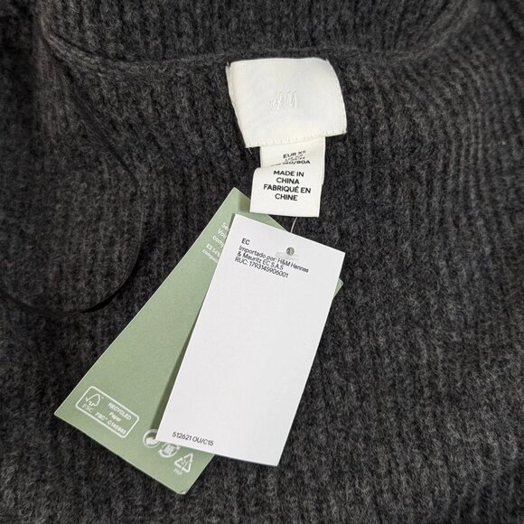 NWT Womens H & M Sweater Size XS Oversized 1/4 Zip Ribbed Shawl Collar - Picture 7 of 8